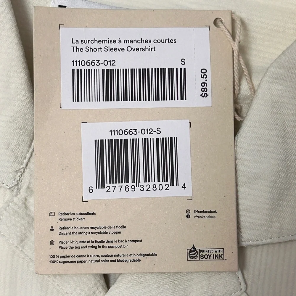 Frank and Oak Over Shirt Organic Cotton Overshirt Graphic Button Up Short Sleeve - Picture 13 of 16